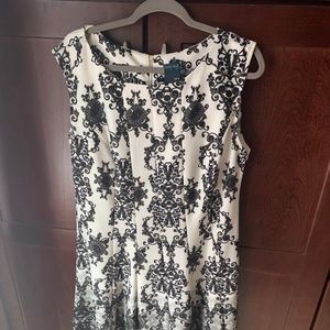 Black and White Fit and Flare Dress